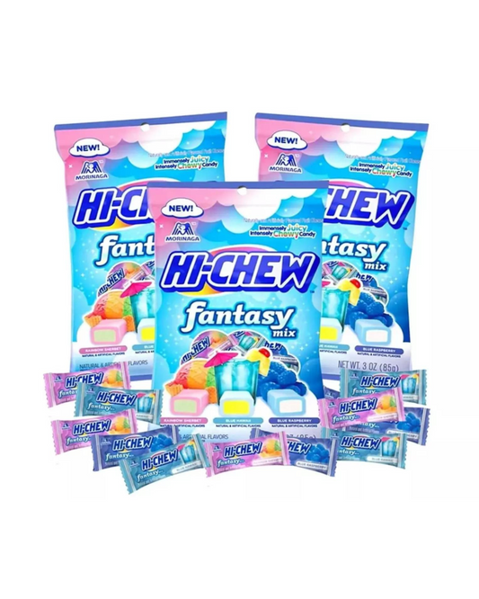 Hi Chew Fantasy Mix-Rainbow Sherbet,Blue Hawaii, Blue Raspberry 3oz(Three Pack)