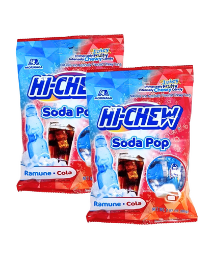 Hi-Chew Soda Pop Mix Peg Bag Ramune & Cola (Two Packs) 2.82oz x 2