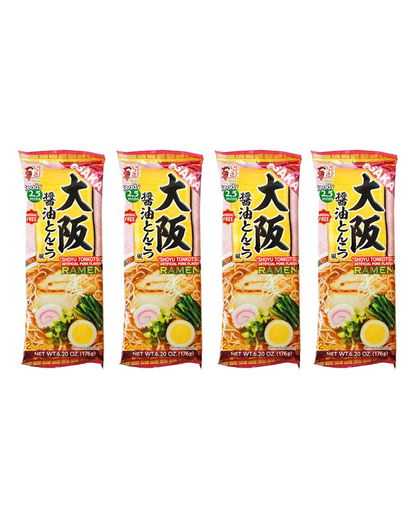 Itsuki Japan Instant Ramen Noodle, Osaka, Shoyu Tonkotsu, Pack of 4, 8 Servings