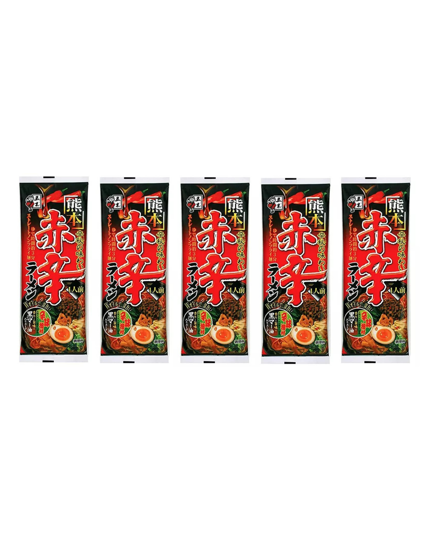 ITSUKI-Japan Kumamoto Red Hot Spicy Ramen 5 packs(3.6oz x 5) Instant Noodles