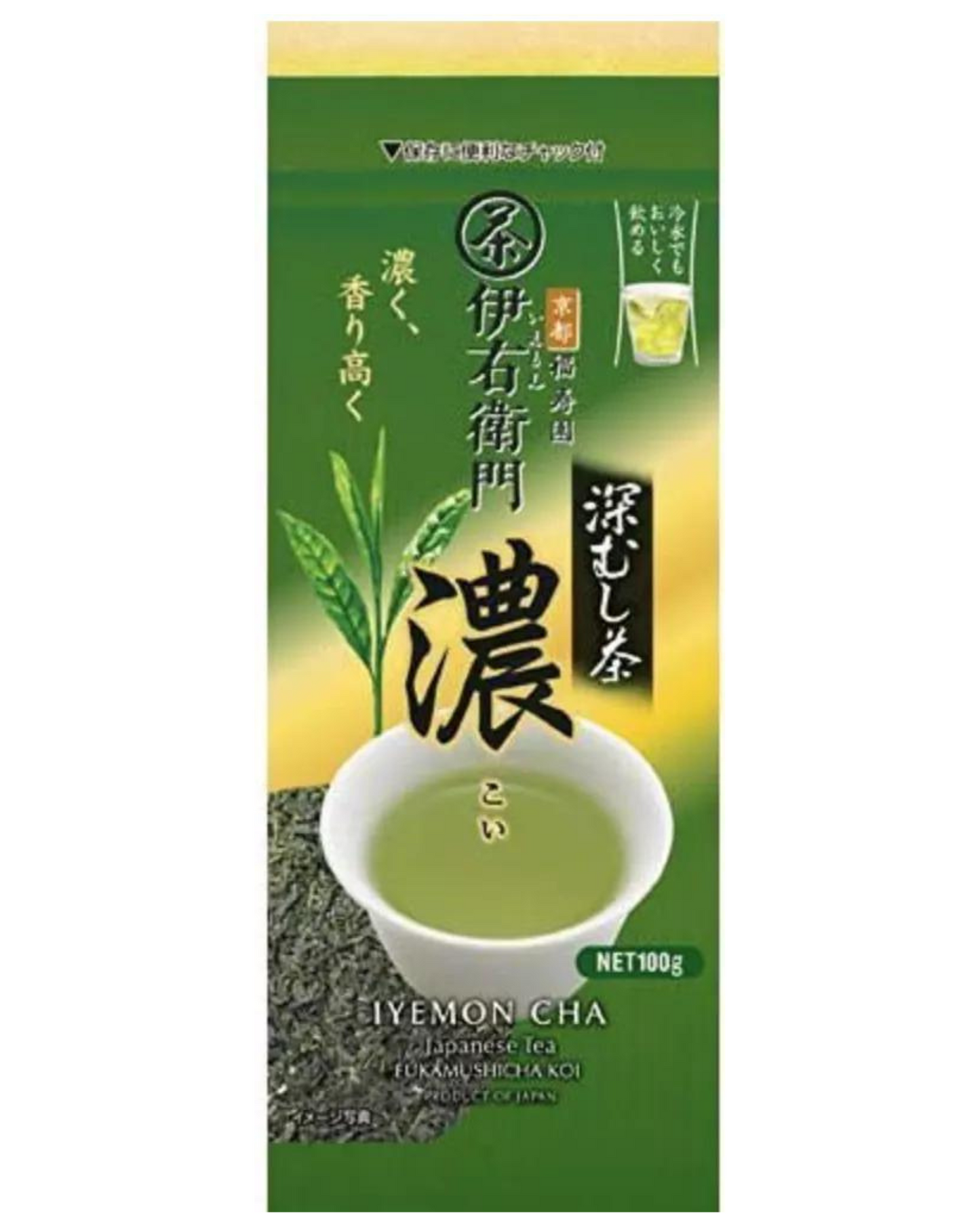 Japanese Green Tea IYEMON Cha Fukamushicha Koi (Strong) 100g From Japan