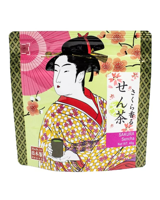 Japanese Hamasaen Organic Loose Leaf Sakura Sencha Green Tea 1.4 oz(40g)