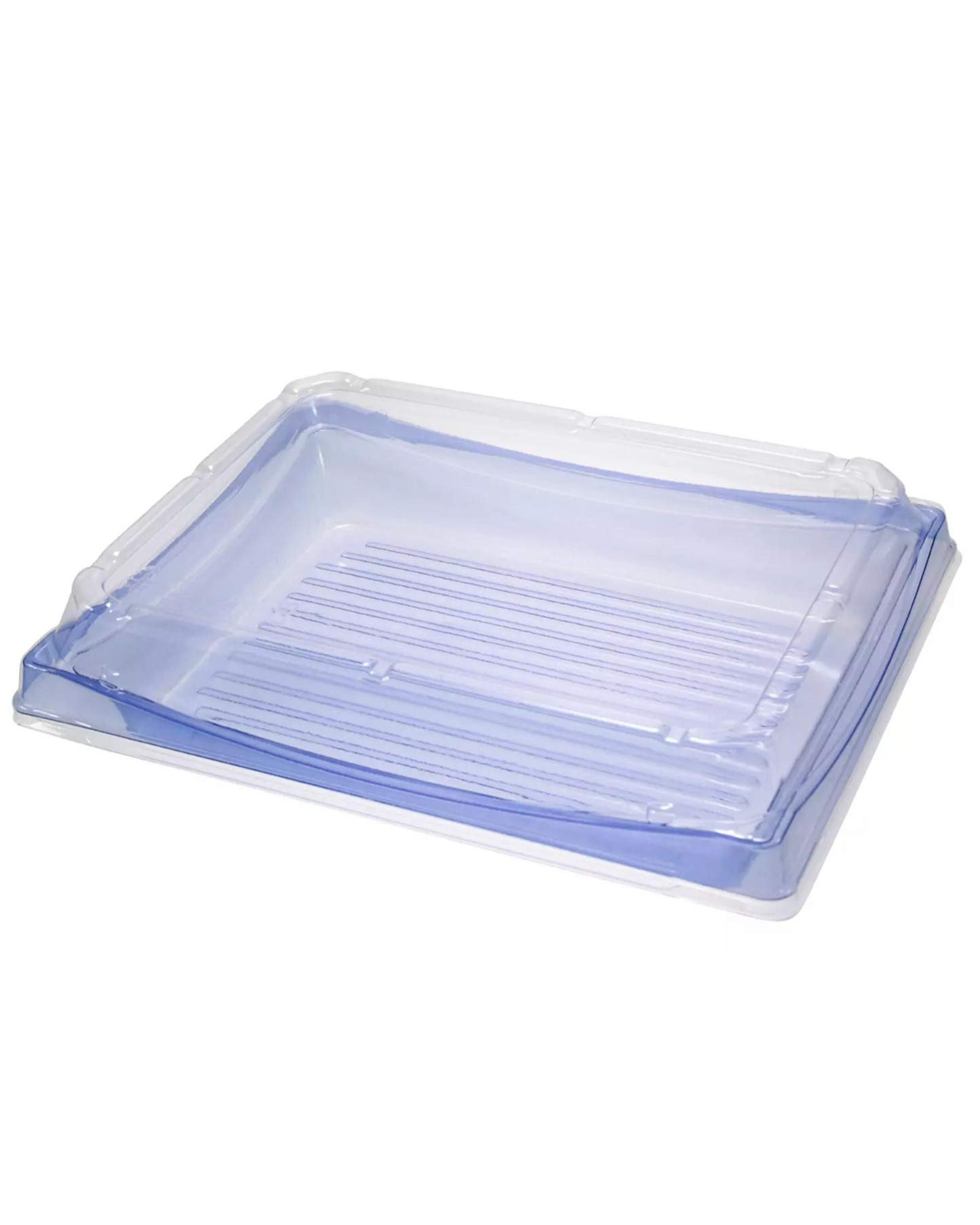 Blue PET Togo Sushi Tray w/ Lid Square Food Container (7.09"x7.09") 50 Sets