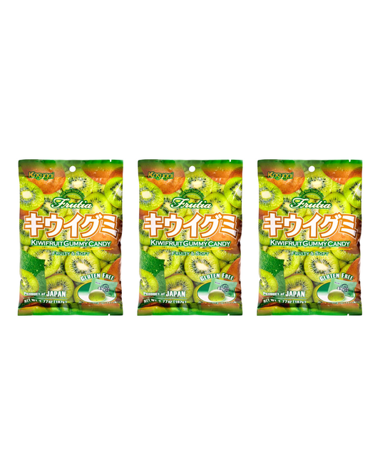 Japanese Kasugai Fruit KIWI Gummy (3) bags 3.77oz each