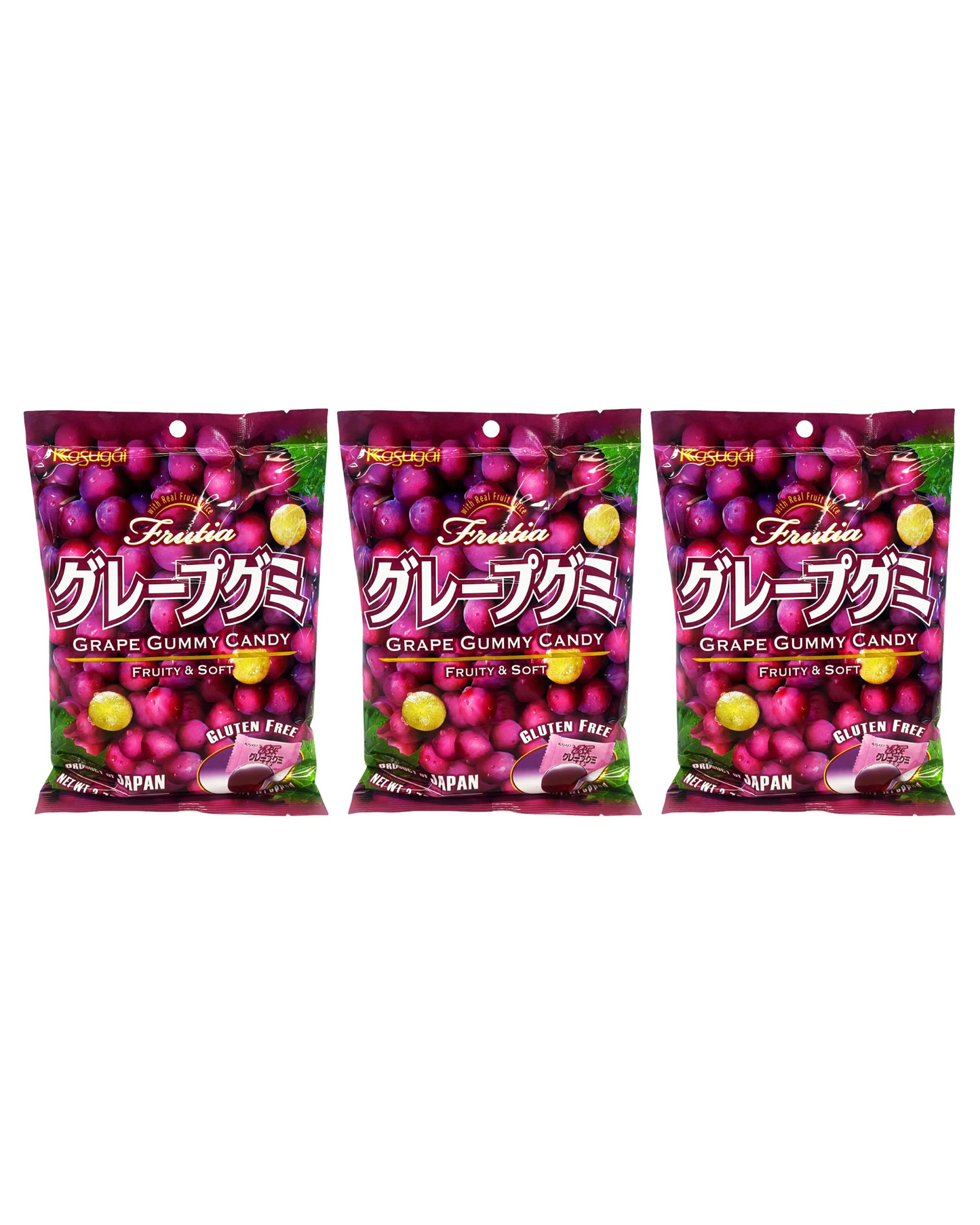 Japanese Kasugai Grape Gummy (3) bags 3.77oz each bag