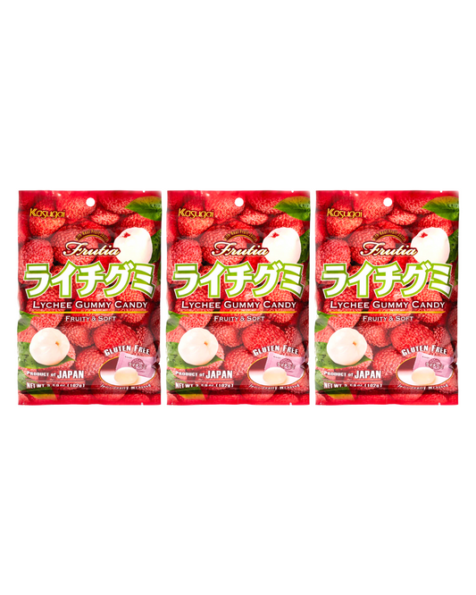 Japanese Kasugai Lychee Gummy (3) bags 3.59oz each