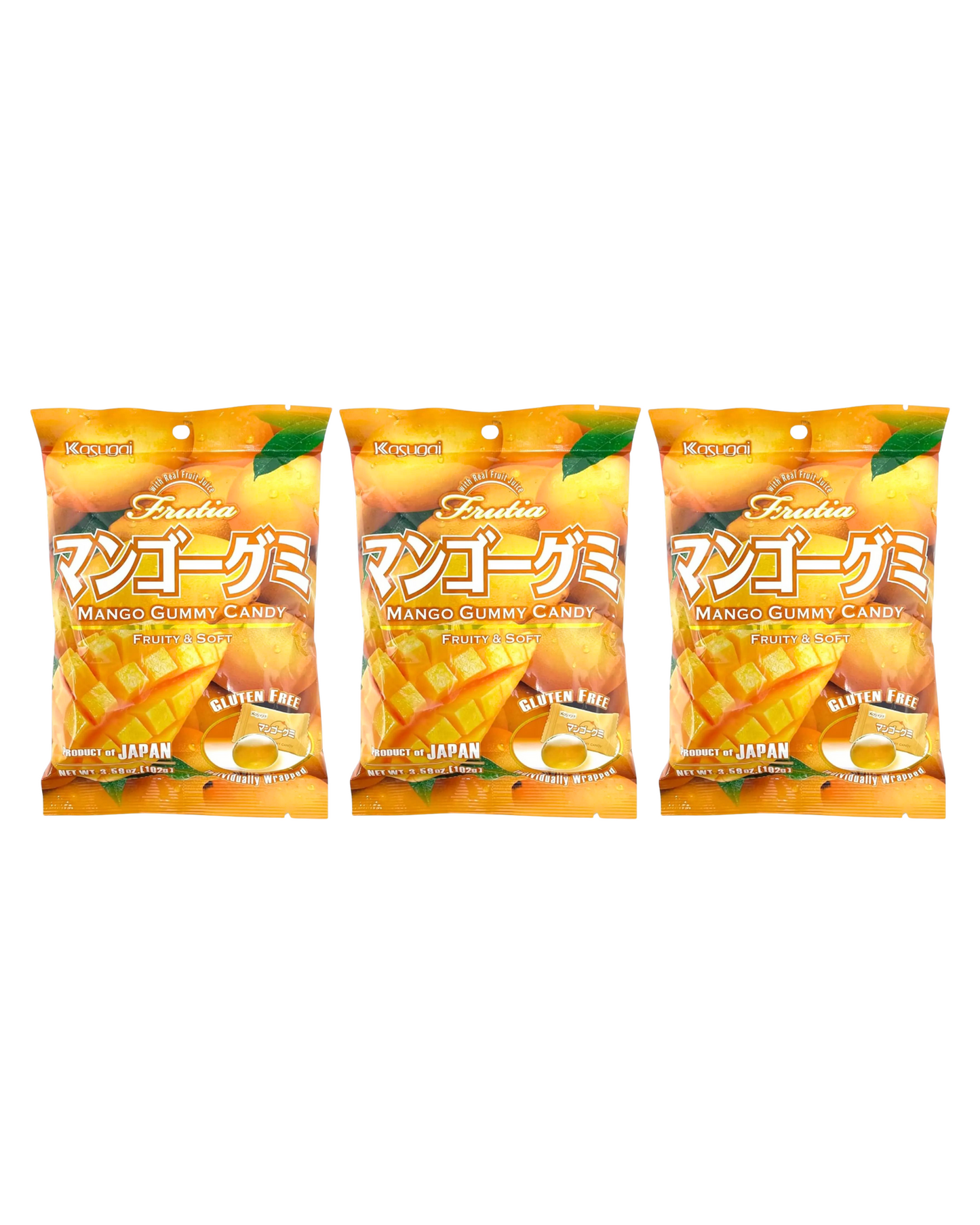 Japanese Kasugai Mango Gummy (Pack of 3) - 3.59 oz each