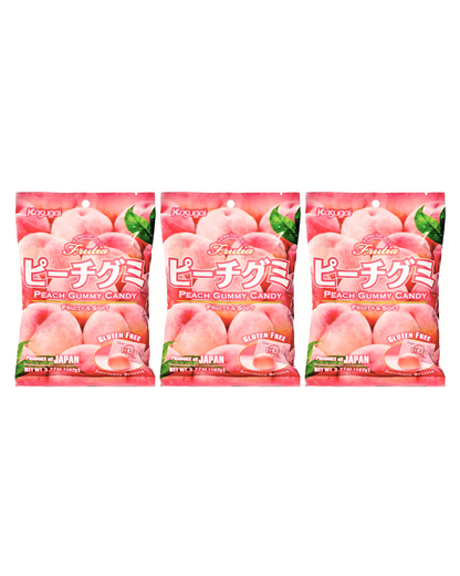 Japanese Kasugai Peach Gummy (Pack of 3) / 3.77oz each pack