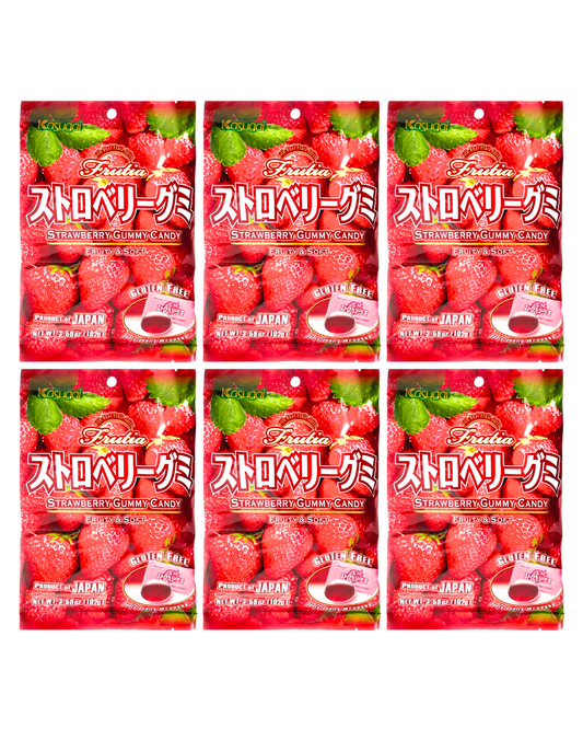 Japanese Kasugai Strawberry Gummy (6) bags 3.77 oz each