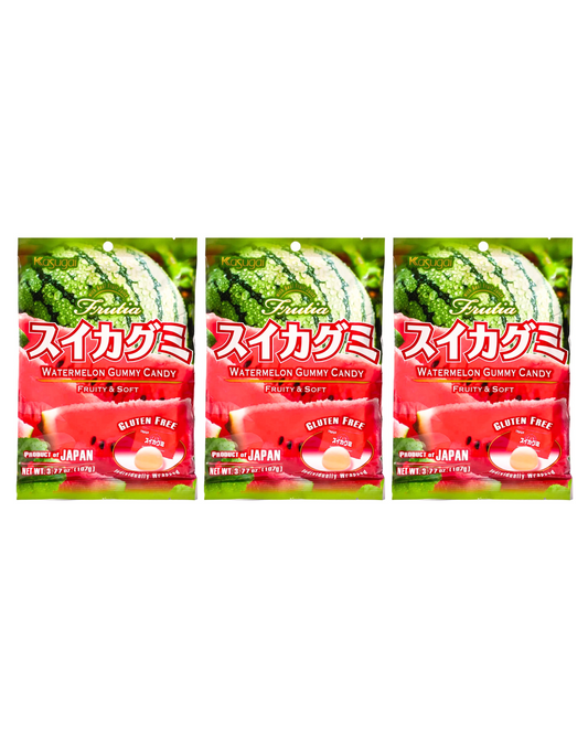 Japanese Kasugai Watermelon Gummy (3) bags 3.77oz each