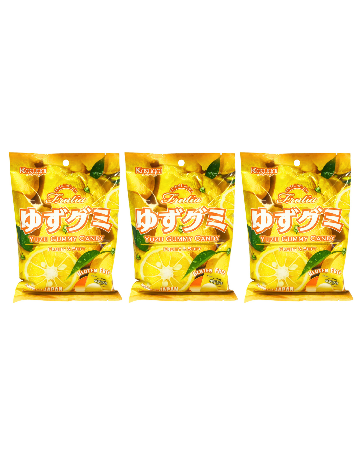 Japanese Kasugai Yuzu Gummy (Pack of 3) / 3.59oz each pack