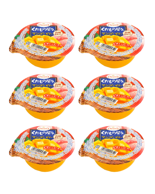 Japanese Tarami Kudamonoyasan Jelly Mango White Peach 6 pack (5.6oz ea x 6)