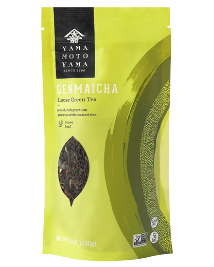 Japanese Yamamotoyama Genmaicha Green Tea w/ Roasted Rice 5.3oz (Pack of Six)