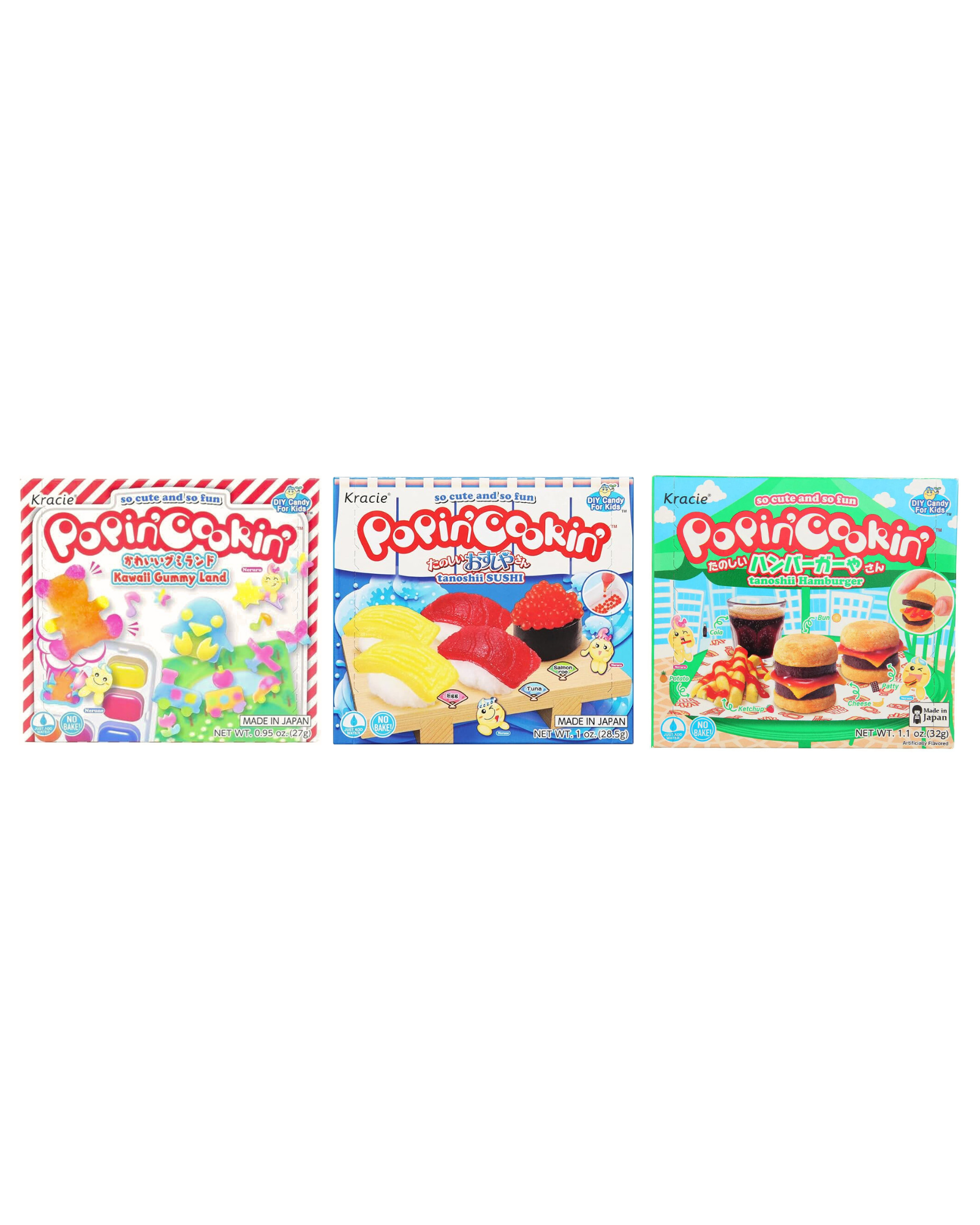 Kracie Popin Cookin-Gummy Land, Tanoshii Sushi & Hamburger (3 pk