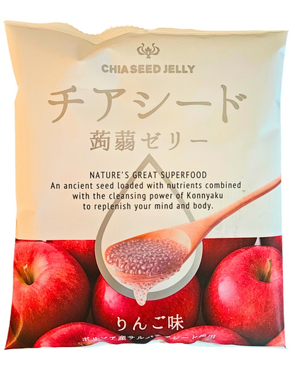 UMAYA - Wakasho Chia Seed Konnyaku Jelly Apple Flavor (6.1oz Per Pack) - Vegan Low Calorie Japanese Konjac Superfood Snack - Plant-Based & Gluten-Free - Individually Wrapped - Made in Japan - 3 Packs