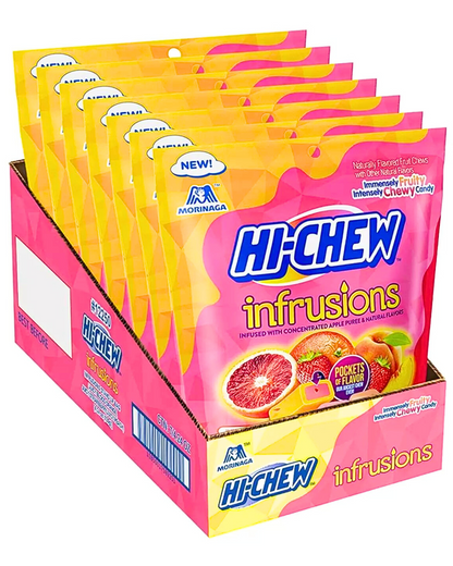 Morinaga Hi Chew Infrusions Orchard Mix Chewy Candy 4.24oz - Pack of Seven (7)