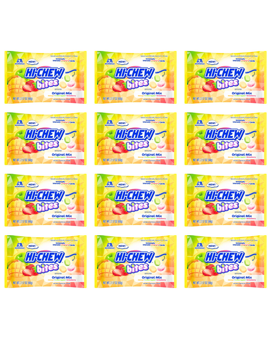 Morinaga HI-CHEW Bites Original Mix Chewy Candy, Pack of 12 Bags, 2.12oz each