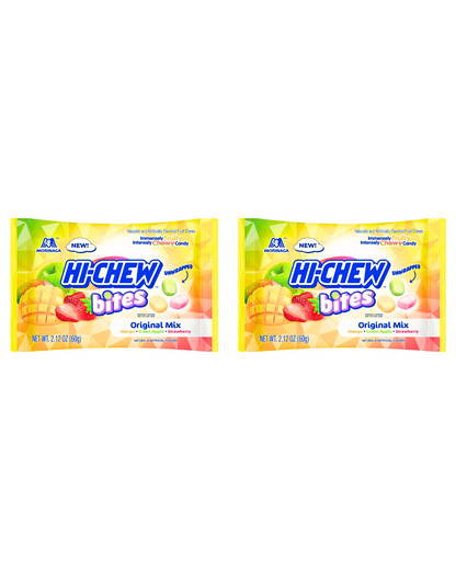 Morinaga HI-CHEW Bites Original Mix Chewy Candy, Pack of 2 Bags, 2.12oz each