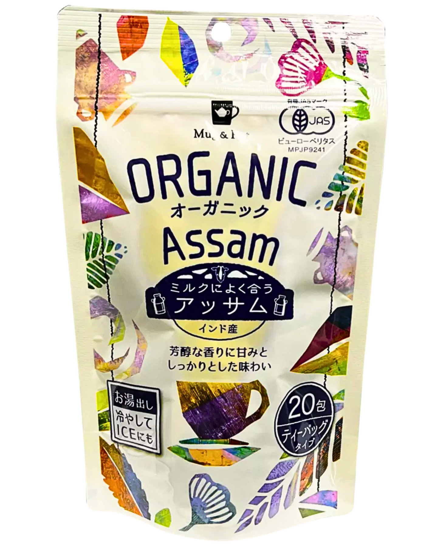 MUG & POT ORGANIC ASSAM BLACK TEA 20 TEA BAGS / 1.41 oz | Japan | Pack of One (1)