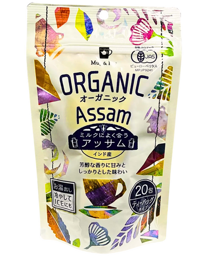 MUG&POT ORGANIC ASSAM BLACK TEA 20 TEA BAGS/1.41oz| Product of Japan (Pack of 3)