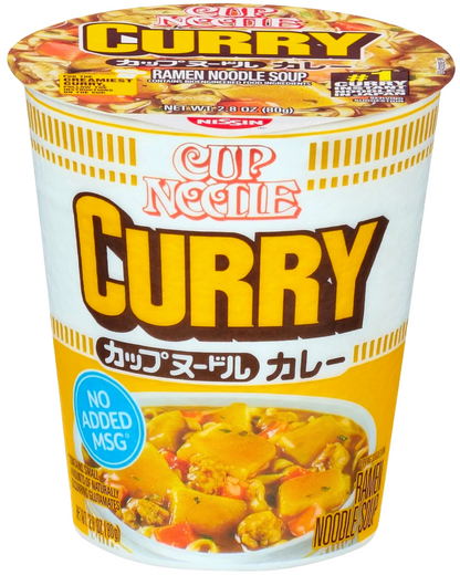 Nissin Japanese Cup Ramen Noodle Soup Curry Flavor(Pack of 6)