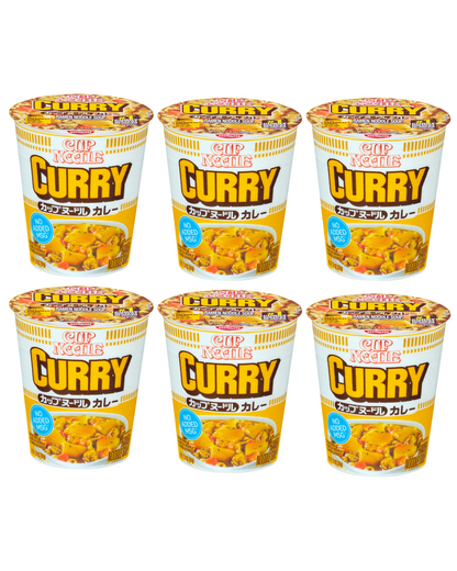 Nissin Japanese Cup Ramen Noodle Soup Curry Flavor(Pack of 6)