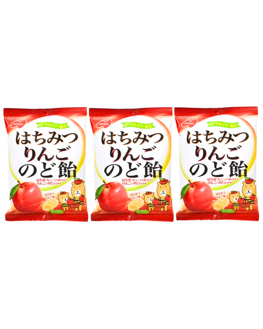 Nobel - Japanese Hachimitsu Ringo Throat Candy Three (3) Packs