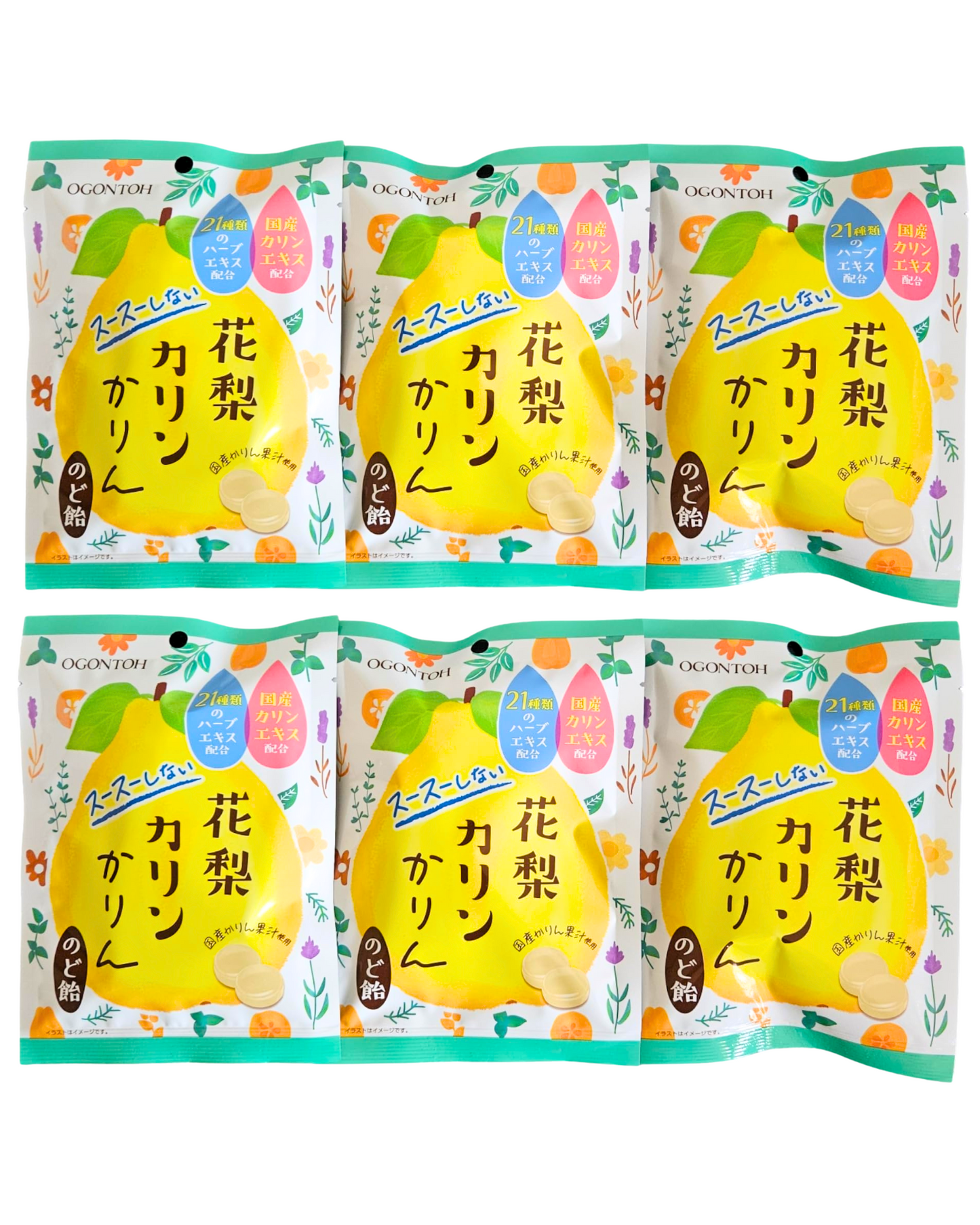 Ogontoh Karin(Quince) Nodoame 1.3oz/37.8g each | Japanese Karin(Quince) throat soothing candy