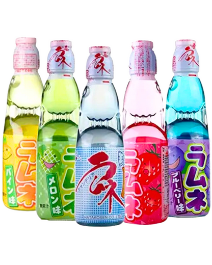 Ramune Japanese Soda Variety 6 Pack-Hata Bin-Iri Multiple Flavors