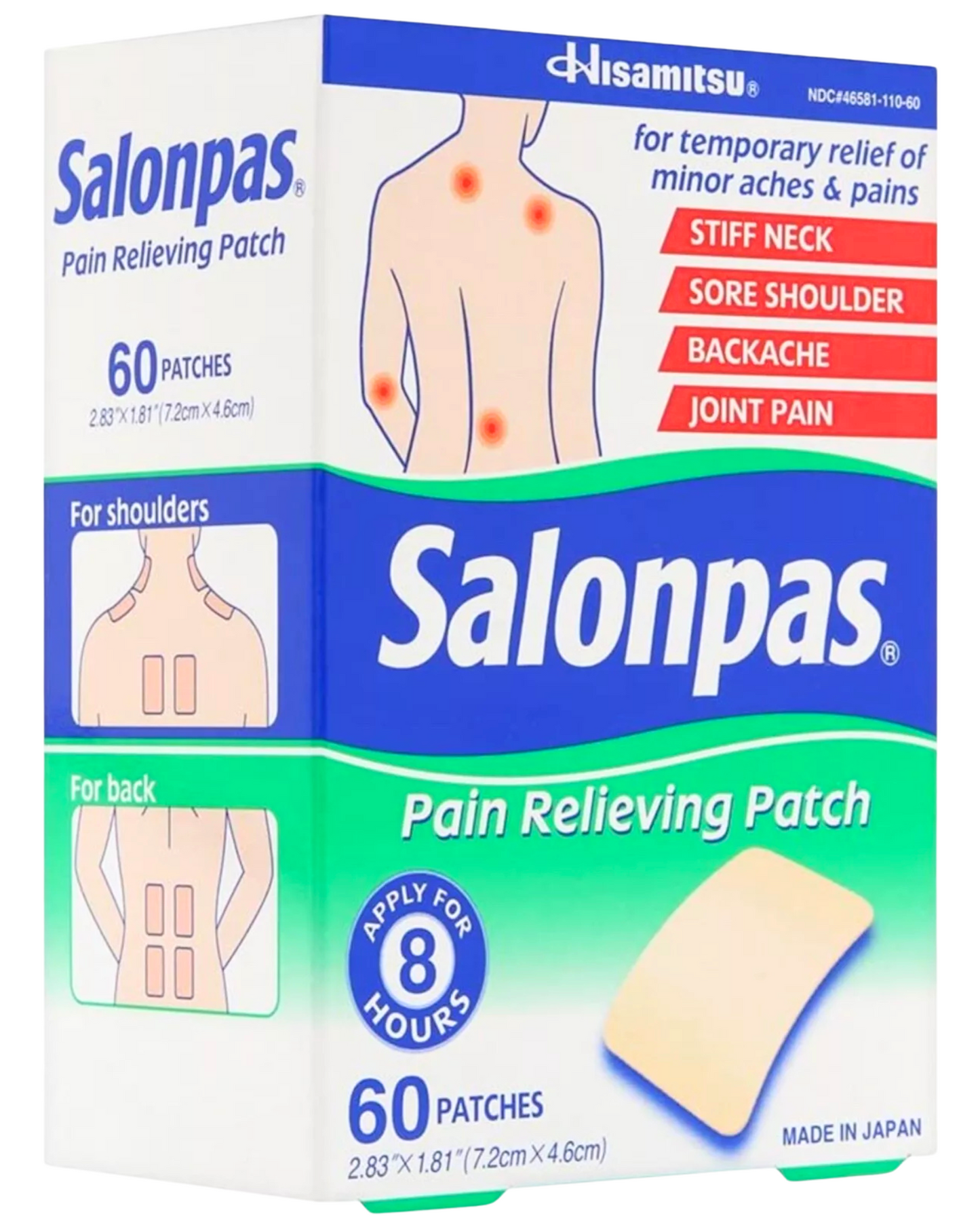 Salonpas Pain Relieving Patch - 60 Patches (Pack of 3)