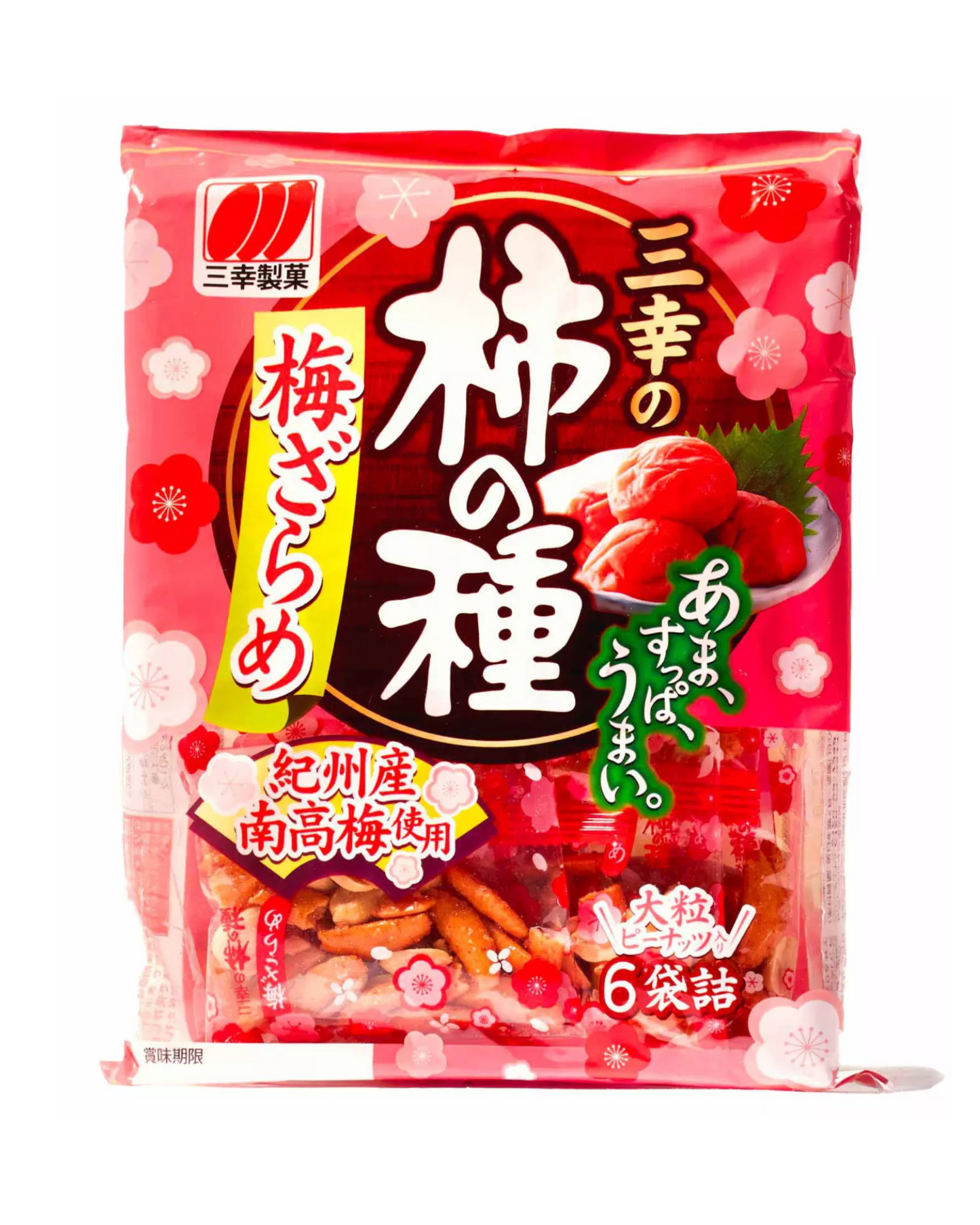 SANKO KAKI NO TANE RICE CRACKER PEANUTS MIX - BROWN SUGAR UME PLUM FLAVOR 131G