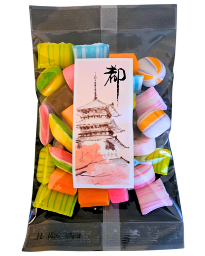 Taiki Miyako Traditional Japanese Hard Rock Sugar Candy w/ Floral Designs 5.28oz