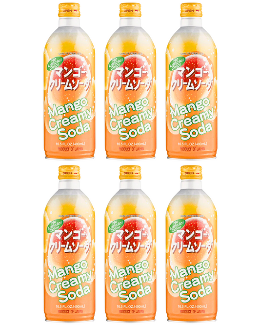 UCC Japan Tasty Mango Creamy Soda, Sweet and Refreshing, 16.6 Fl Oz - Pack of 6