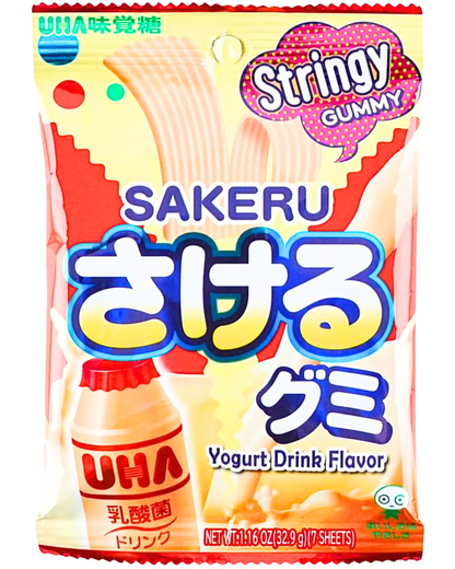 UHA Mikakuto Sakeru Yogurt Flavor Gummy Candy 7 Pieces 32.9g - Pack of Four (4)