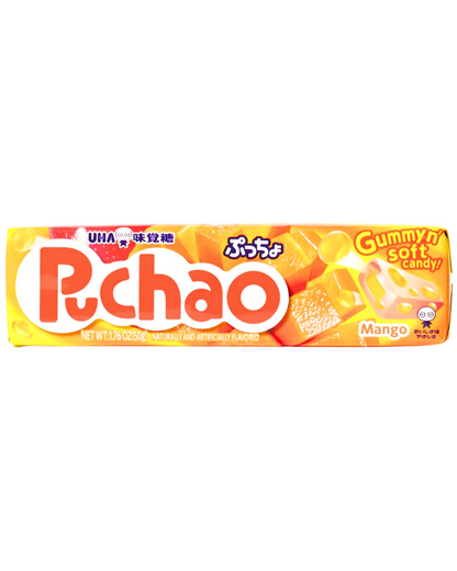 Uha Puccho Puchao Japanese Chewy Candy Stick, 5 packs Mango Flavor 50g each x 5