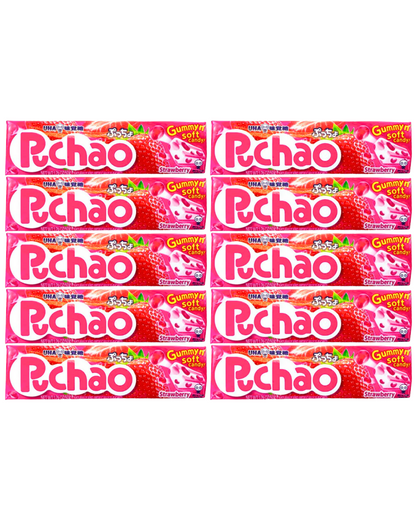 Uha Puccho Puchao Japanese Chewy Candy Stick, 5 packs Strawberry Flavor 50g x 10