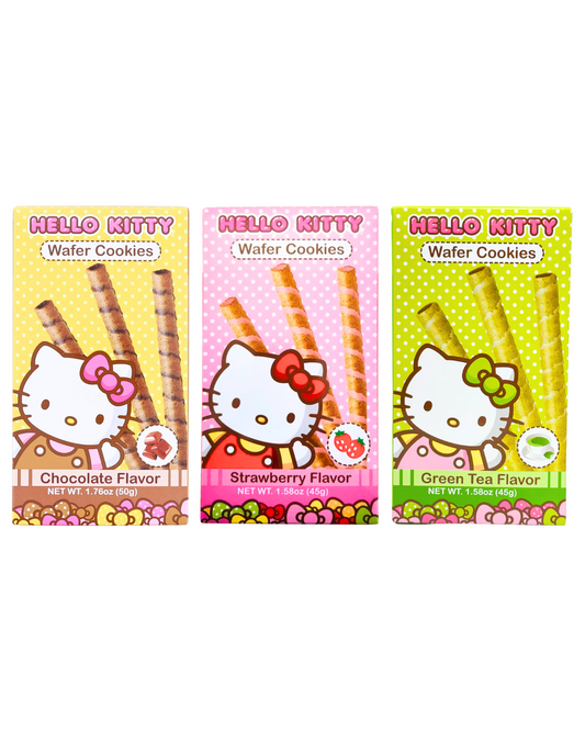 [3 Boxes ] Hello Kitty Wafer Stick Cookies Strawberry, Green Tea & Chocolate