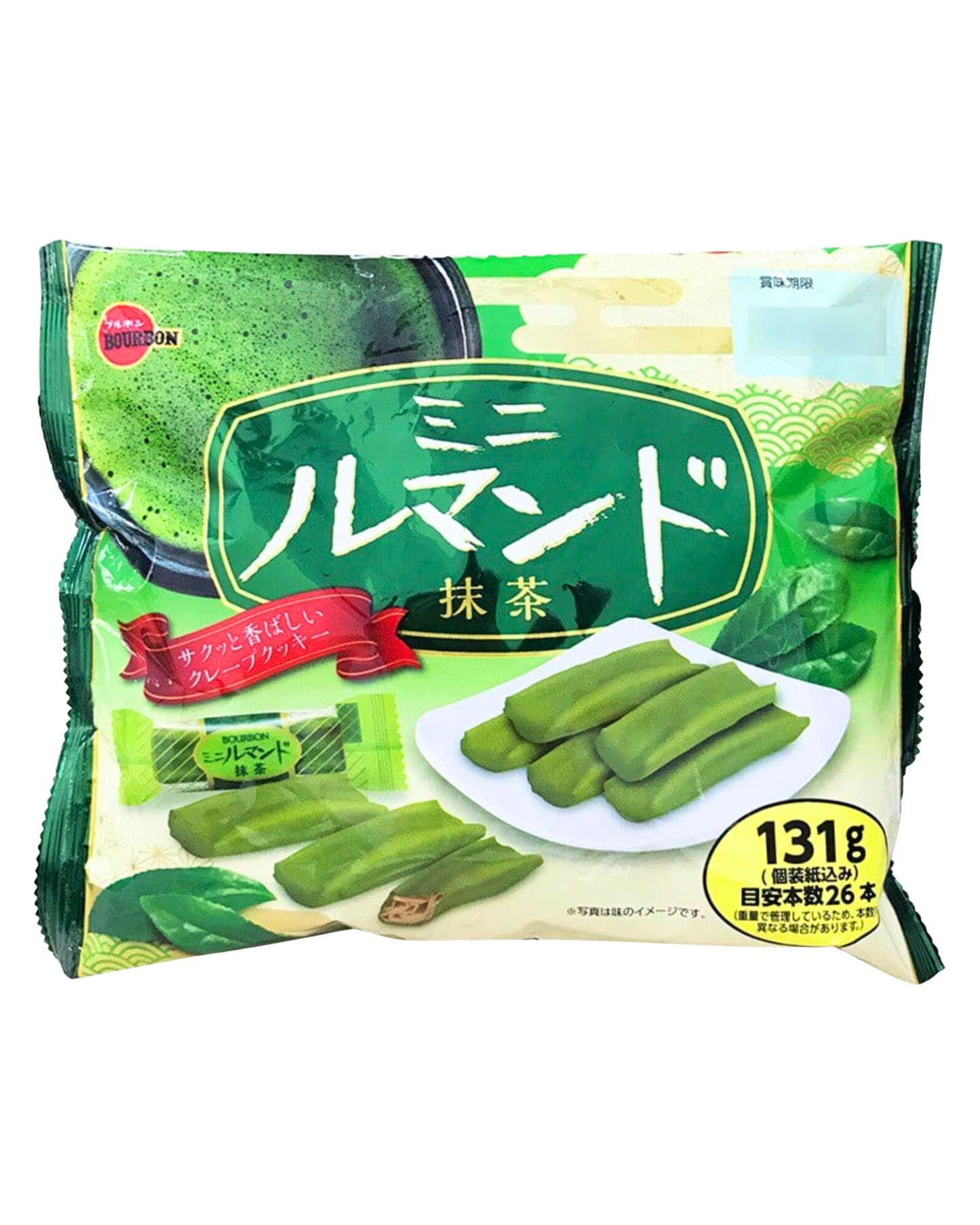 {1 Pack}  Bourbon | Japan | Uji Matcha Crispy Crepe mini Lumonde Cookie 4.37oz